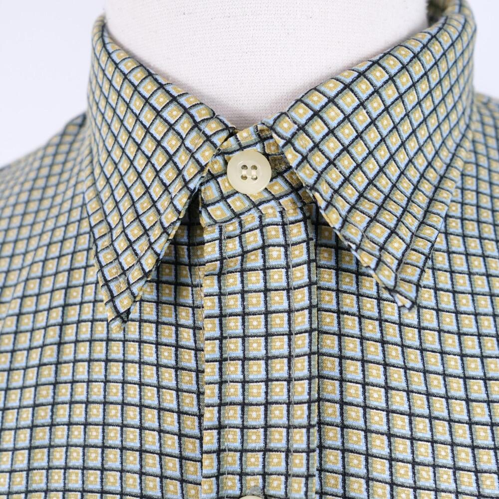 Vintage Aeropostale Mens Button Up Olive Green Plaid Dress Shirt L - Picture 4 of 9